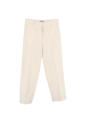 Miu Miu Pre-Owned belt-loop cotton trousers - Neutrals