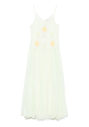 Forte Forte geometric-embroidery maxi dress - Green