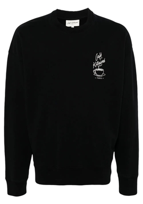 CAFÉ KITSUNÉ Coffee Cup cotton sweatshirt - Black