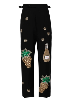 BODE Arbane embroidered tailored trousers - Black