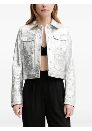 The Kooples metallic-effect jacket - Grey