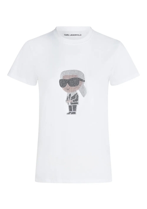 Karl Lagerfeld Ikon rhinestone T-shirt - White