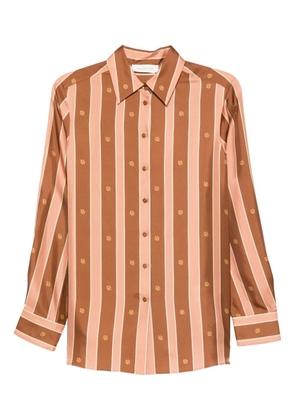 ZIMMERMANN stripe floral-print shirt - Orange