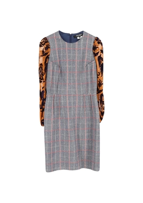 Junya Watanabe Comme des Garçons Pre-Owned plaid-pattern long-sleeve dress - Grey