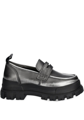 Buffalo metallic-finish loafers - Grey