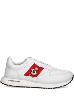 Love Moschino heart-appliqué sneakers - White
