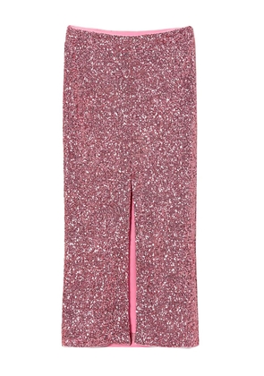 TWINSET sequin-embellished split maxi skirt - Red