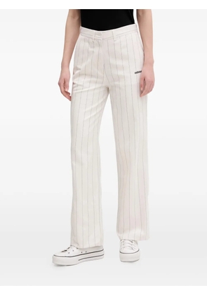 adidas pinstripe-pattern logo trousers - White