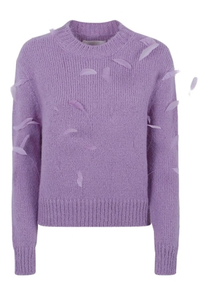 Jil Sander feather-embellished sweater - Purple