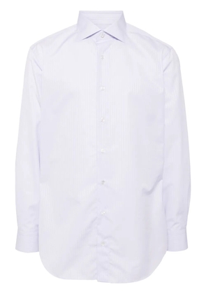 Brioni long-sleeve pinstripe-pattern shirt - White