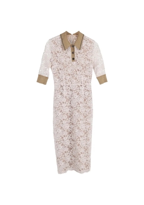 Alessandra Rich floral-lace midi dress - White