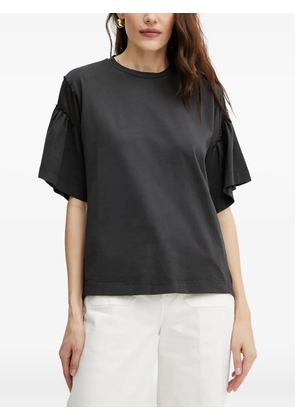 PINKO cotton frill-sleeve top - Black