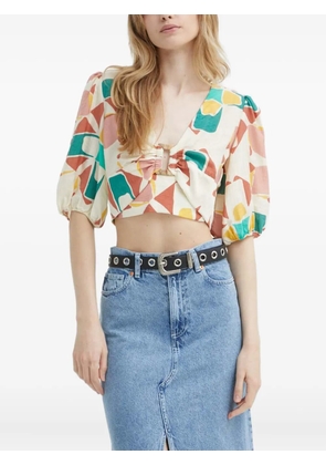 Ba&Sh Aymar abstract-print crop top - Neutrals