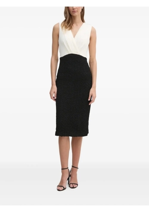 DKNY V-neck textured midi dress - White