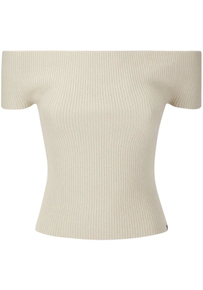extreme cashmere ribbed top - White