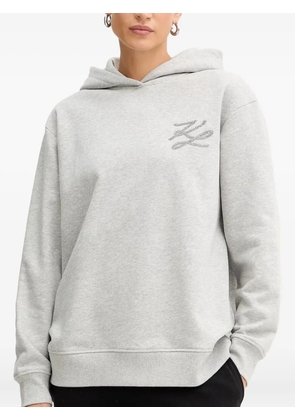 Karl Lagerfeld logo-embroidered hoodie - Grey