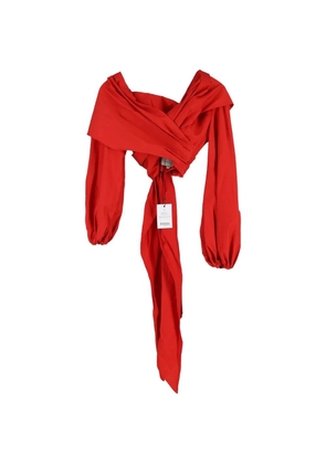 Johanna Ortiz long-sleeve crop top - Red