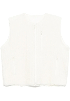 Homme Plissé Issey Miyake fleeced pleats gilet - White
