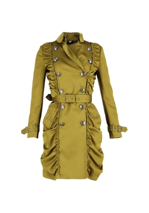 Burberry Pre-Owned ruched double-breasted trench coat - Green