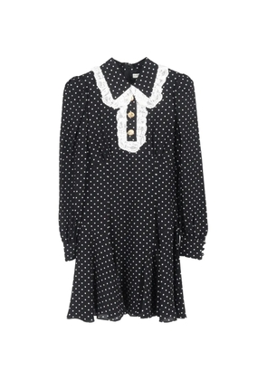 Alessandra Rich polka-dot long-sleeve mini dress - Black