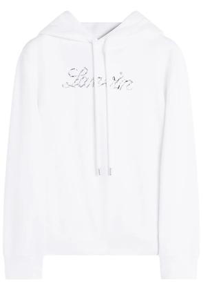 Lanvin sequinned-logo hoodie - White
