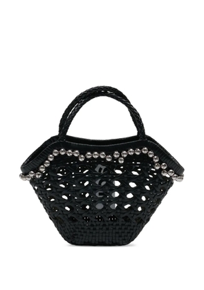 Osoi Lip braided-handle embellished tote bag - Black
