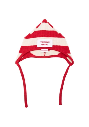 Charles Jeffrey Loverboy Spike striped beanie hat - Red