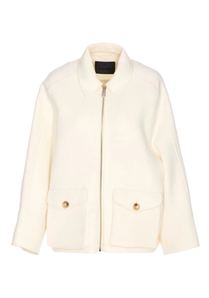 LIU JO fringed zip-front jacket - White