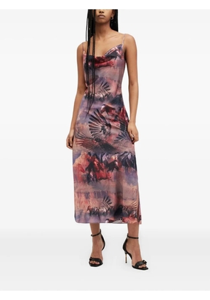 AllSaints Hadley horse-print slip dress - Purple