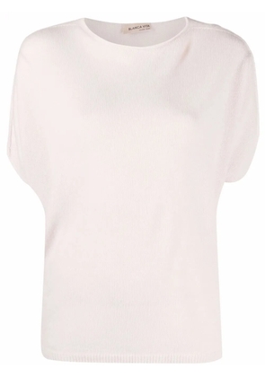 Blanca Vita fine-knit T-shirt - Neutrals