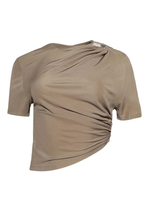 Christopher Esber ruched ring-detail tee - Neutrals