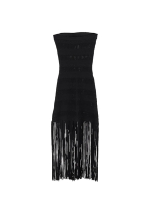 SANDRO Maldives fringed strapless dress - Black