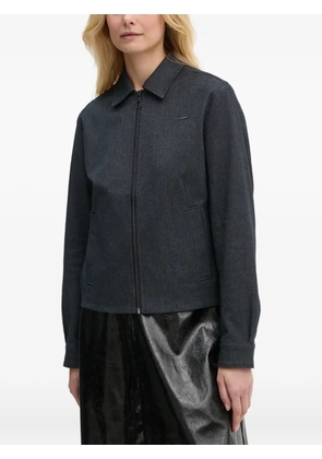 G-Star RAW logo-plaque collared jacket - Blue