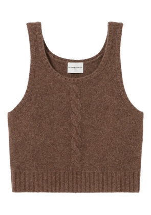 Claudie Pierlot cable-knit cropped top - Brown