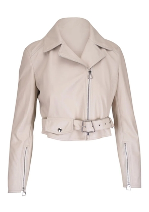 Akris cropped leather jacket - Neutrals