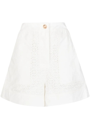 3.1 Phillip Lim broderie-anglaise panelled shorts - White