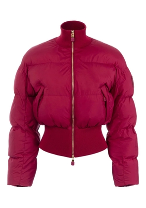 Elisabetta Franchi ribbed quilted down jacket - Pink