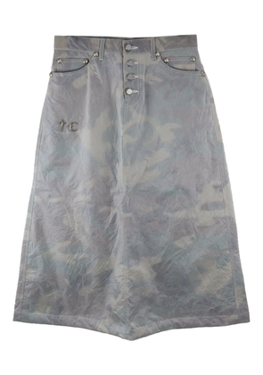 THUG CLUB crease-effect midi skirt - Grey