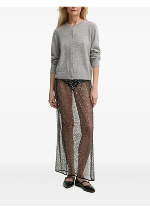 SAMSOE SAMSOE beaded mesh skirt - Black