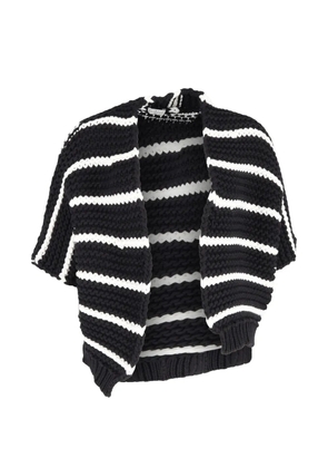 Brunello Cucinelli Vintage striped open cardigan - Black