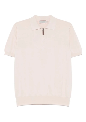 Canali cotton zip-up polo shirt - Pink