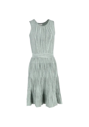 SANDRO knitted perforated midi dress - Green