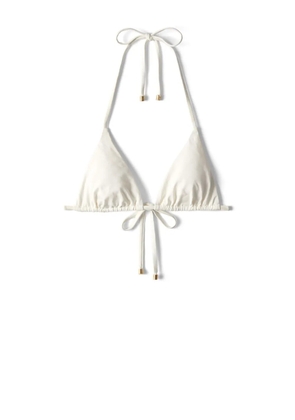 Jimmy Choo Ariah logo-print bikini top - White