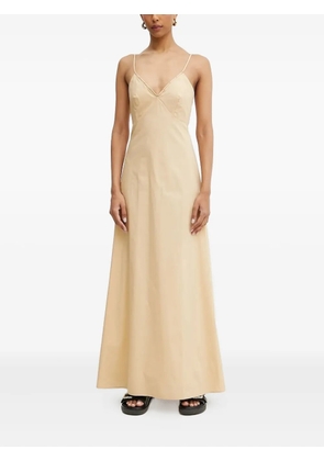Patrizia Pepe spaghetti-straps V-neck maxi dress - Neutrals