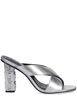 LIU JO 105mm logo-heel sandals - Silver