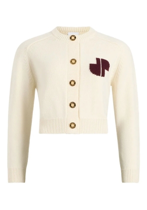 Patou intarsia button cardigan - White