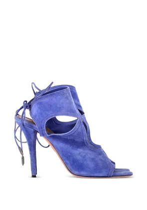 Aquazzura cut-out suede heeled sandals - Blue