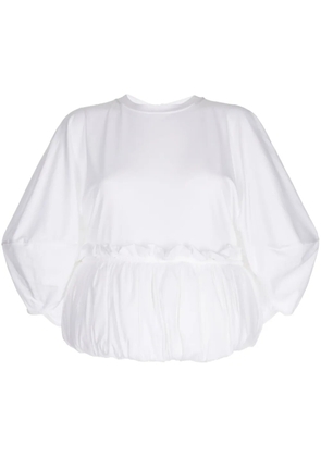 Enföld long-sleeve puffball-hem blouse - White