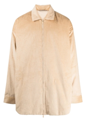 FEAR OF GOD ESSENTIALS corduroy zip-up shirt jacket - Brown