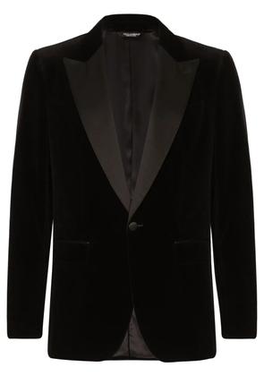 Dolce & Gabbana single-breasted velvet blazer - Black